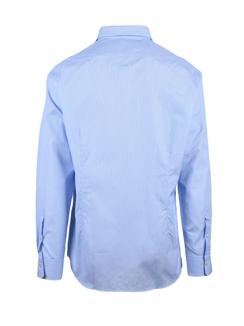 Ambrosio Light Blue Classic Linen-Blend Shirt