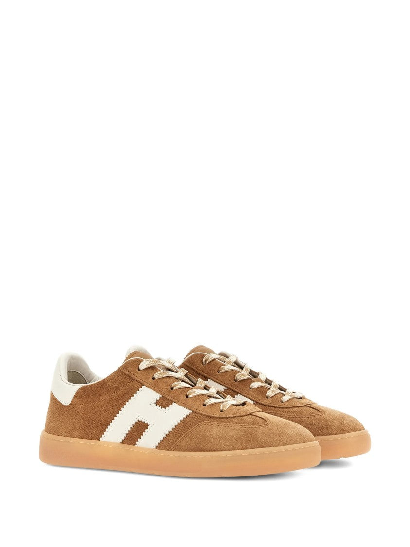 Hogan Brown Low-Top Suede Leather Logo Sneakers