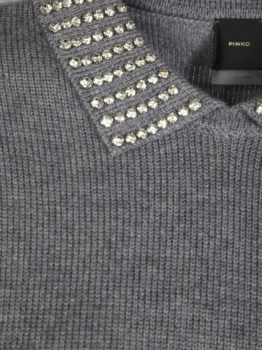 Pinko Ventotene Sweater With Rhinestones