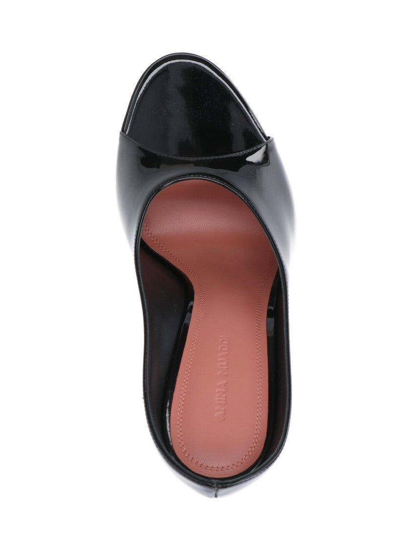 Amina Muaddi "Anok Slipper" Pump Sandals Black