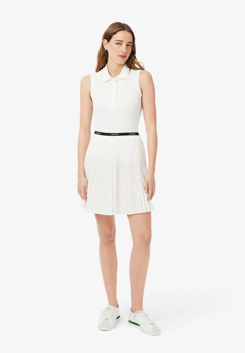 Lacoste White Short Pleated Mini Skirt