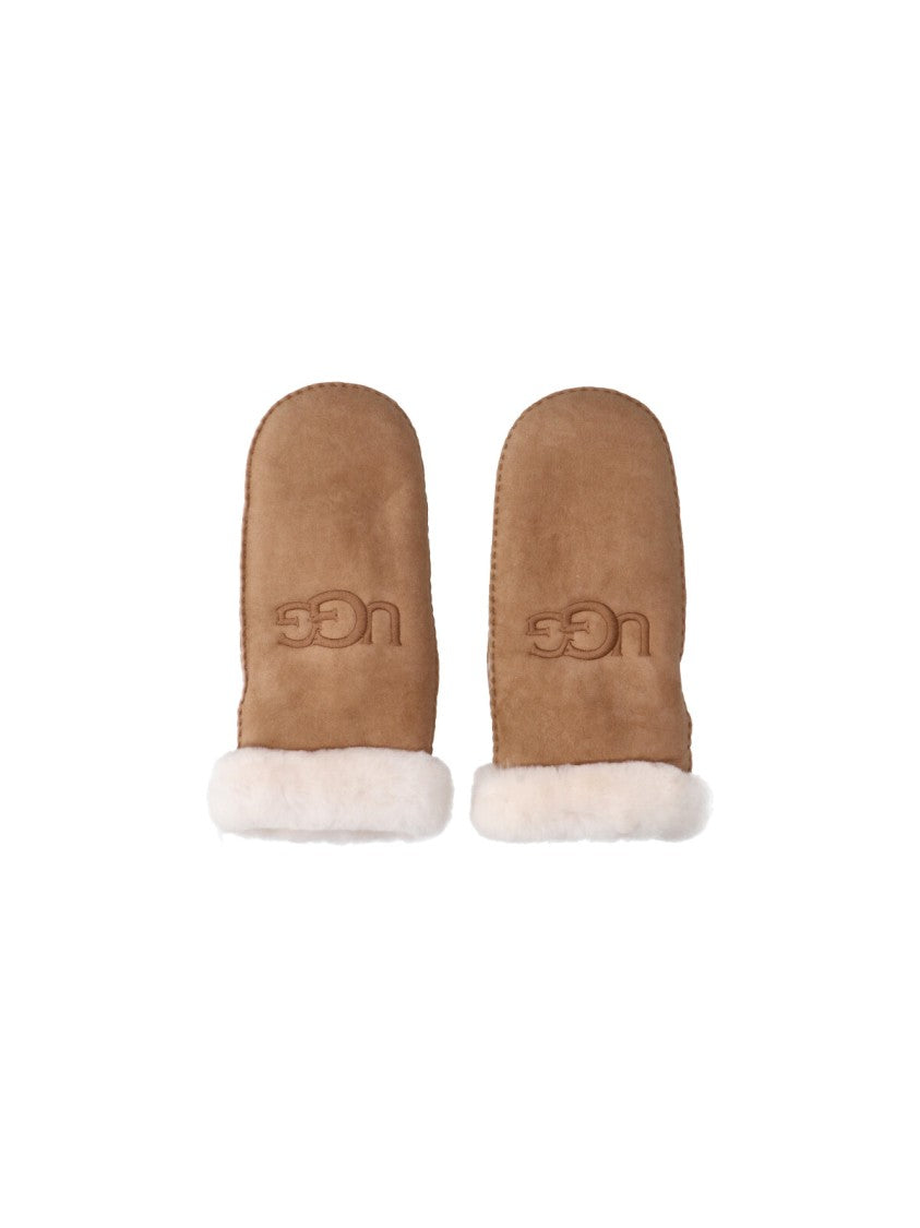 Ugg Fingerless Lambskin Gloves With Shearling Lining