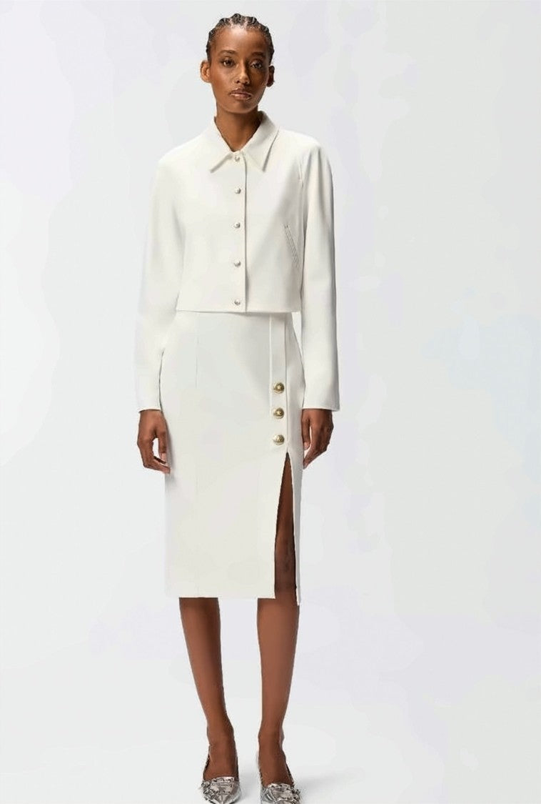 Pinko Technical Stretch Viscose Midi Skirt With Star-Embellished Detailing