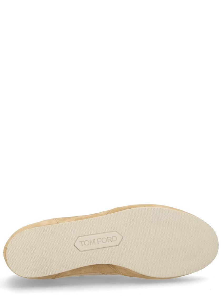 Tom Ford Brook Calf Leather Cotton Panel Sneakers