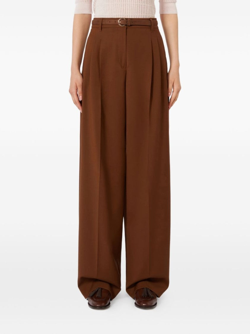 Max Mara Wide-Leg Brown Trousers