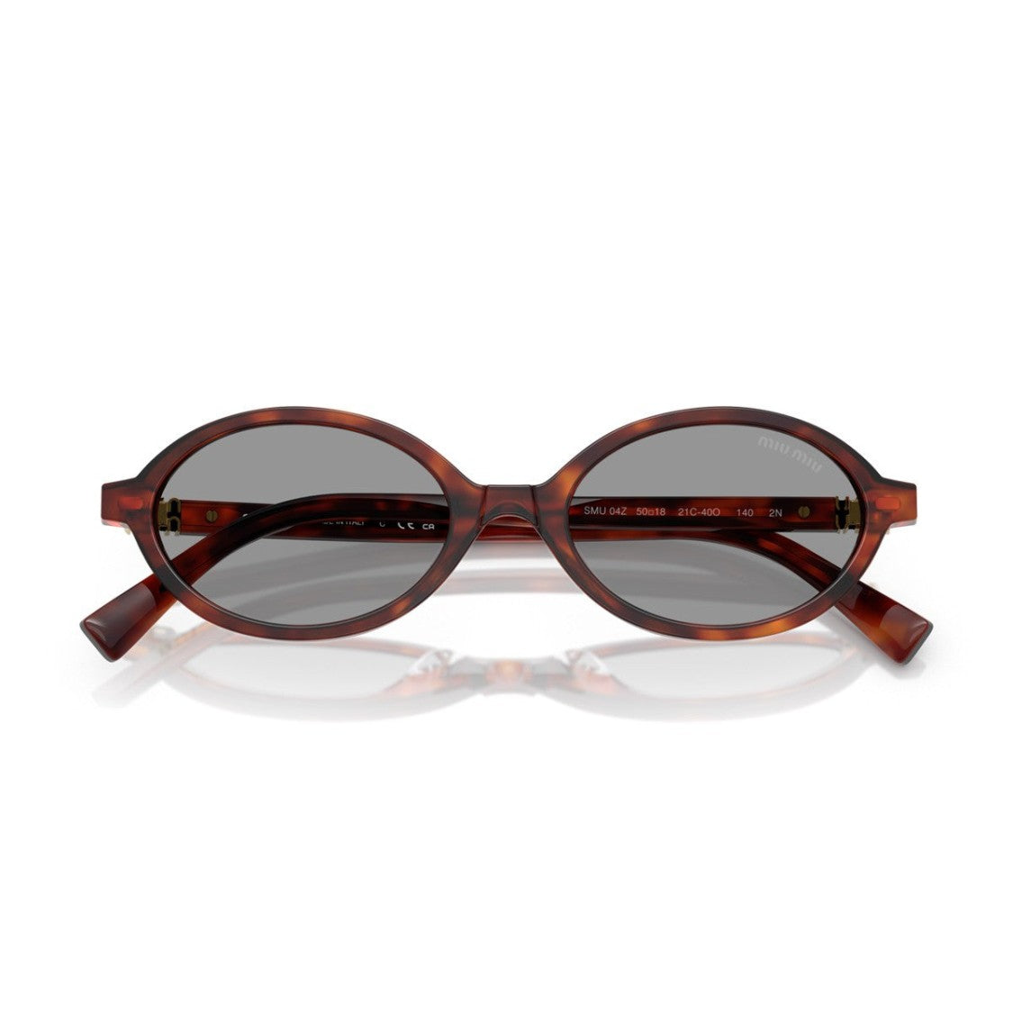 Miu Miu Havana Mahogany Miu Regard 0Mu 04Zs Acetate Oval Sunglasses