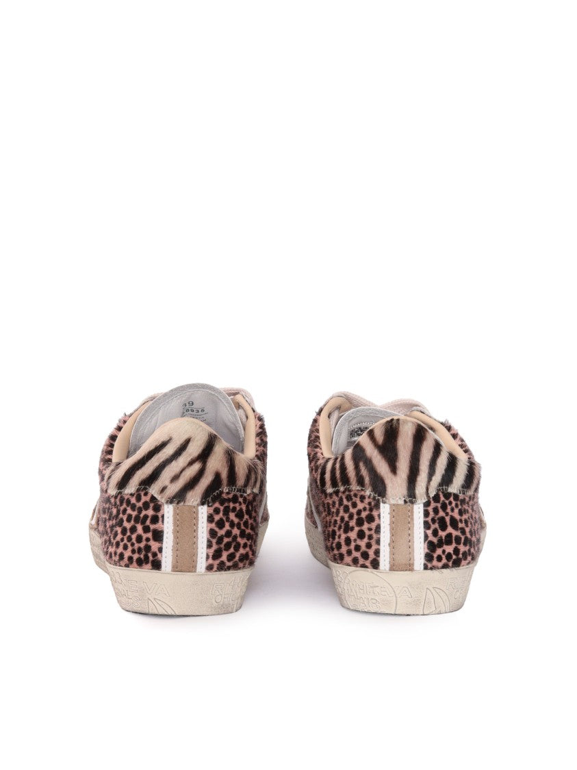 Premiata Textured Hairy Calf Leather Sneakers With Modern Silhouette