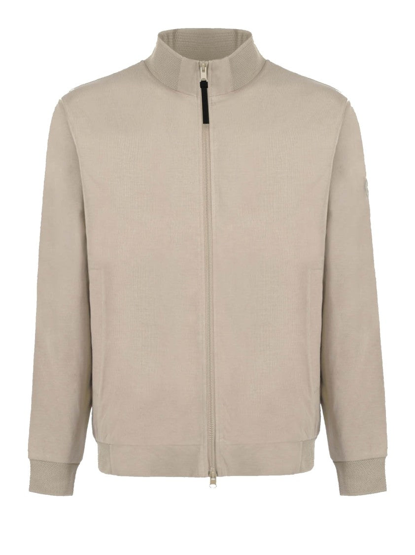 People Of Shibuya Minimalist Zip-Up Sweater With High Collar And Ribbed Cuffs