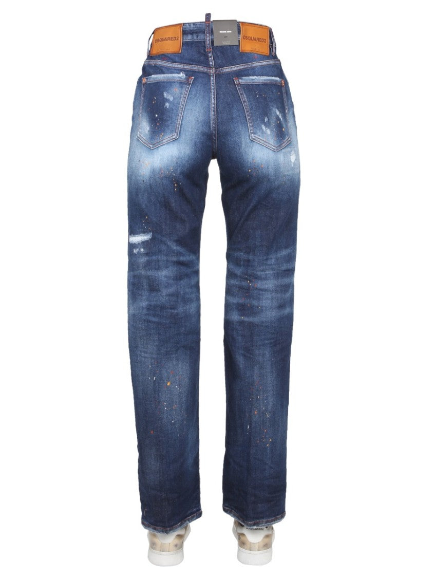 Dsquared2 Relaxed Straight-Leg Jeans With Distressed Finish