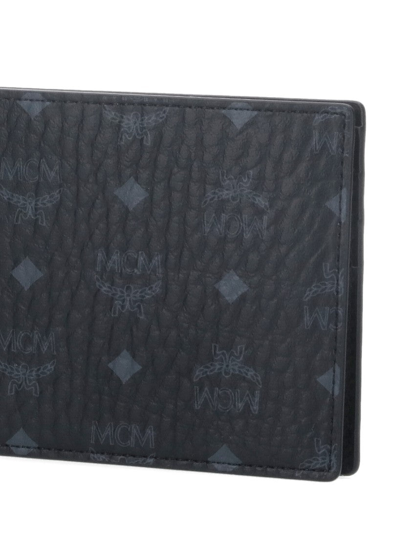 Mcm Logo Bi-Fold Wallet Black