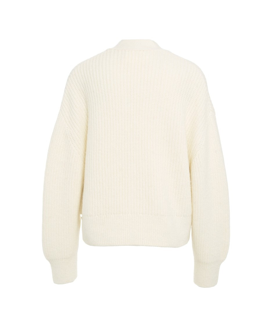 Closed Chunky Knit Cardigan With Classic V-Neck And Button Closure