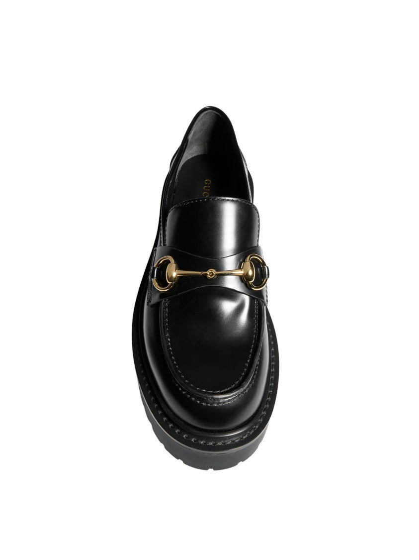 Gucci Rhody Black Leather Horsebit Loafers