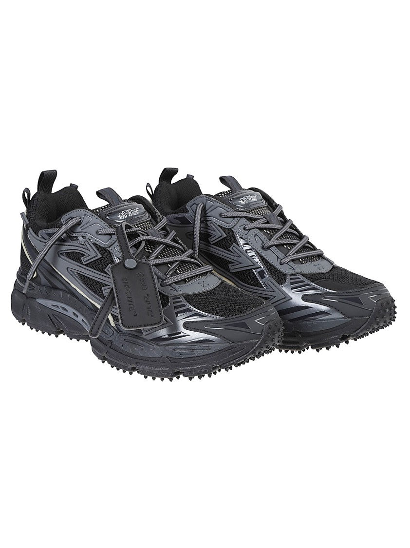 Off-White Be Right Back Black Layered Reflective Rugged Sole Sneakers