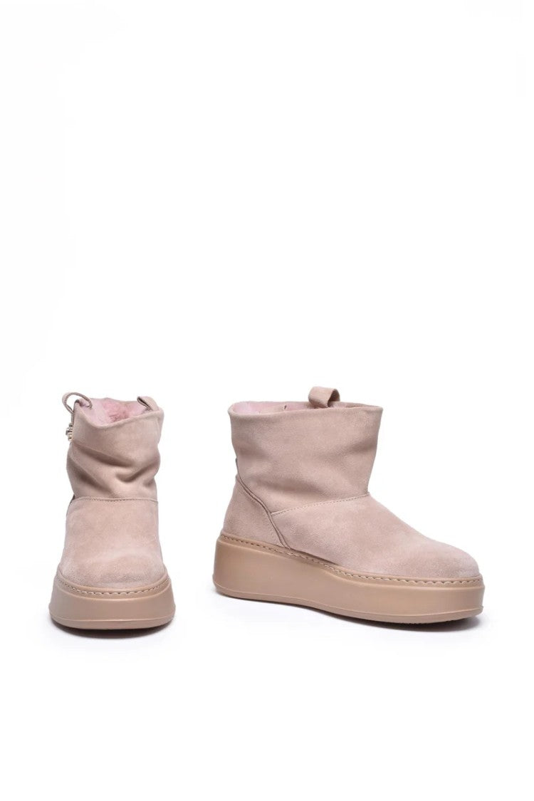 Gio + Pink Suede Rubber Women's Suede Ankle Boot