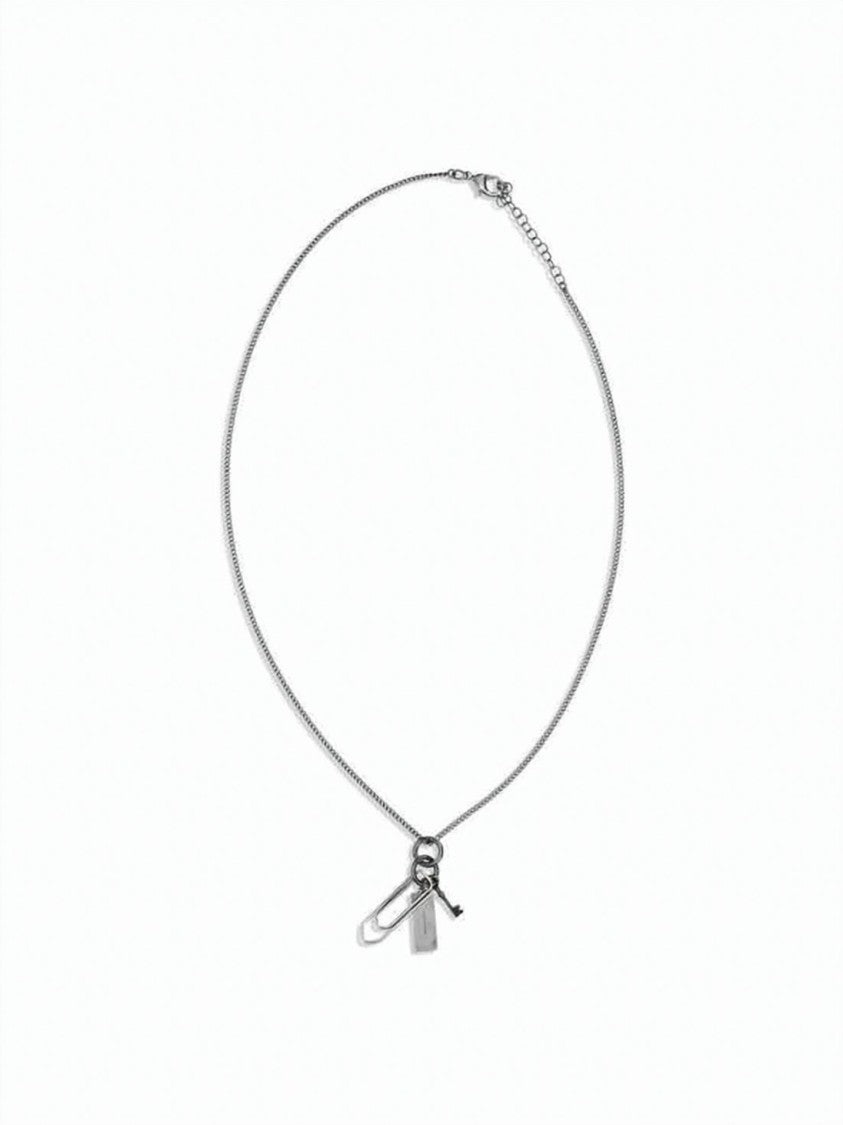 Mm6 By Maison Margiela Brass Necklace With Rectangular