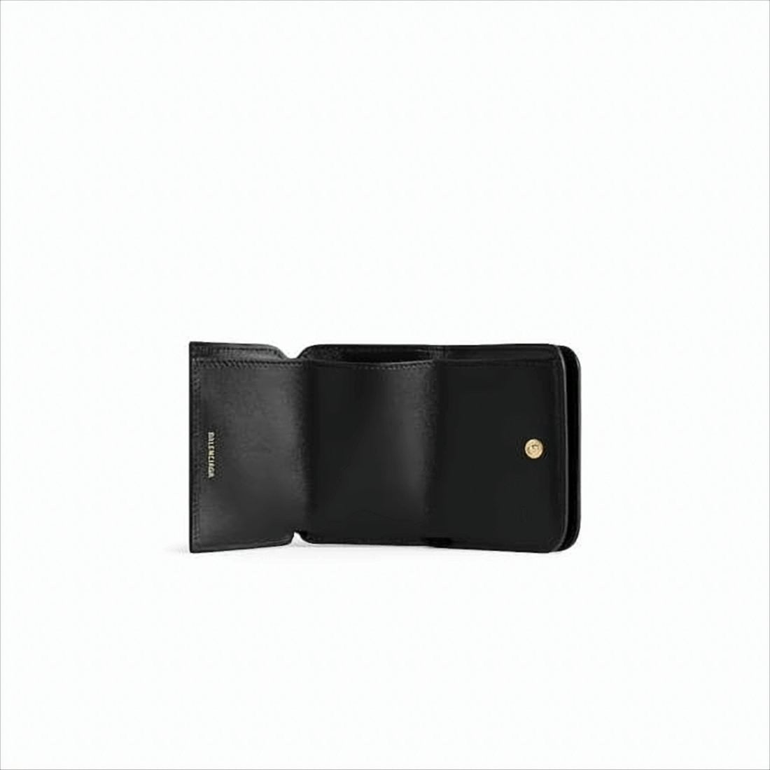 Balenciaga Compact Bifold Wallet In Smooth Calf Leather With Gold-Tone Logo