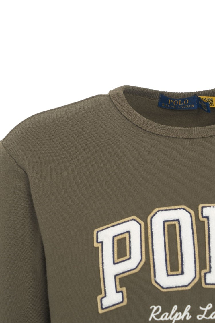 Polo Ralph Lauren Olive Green Logo-Embroidered Sweatshirt