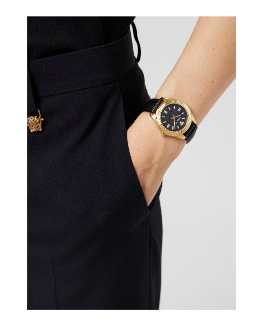 Versace Greca Time Leather Watch