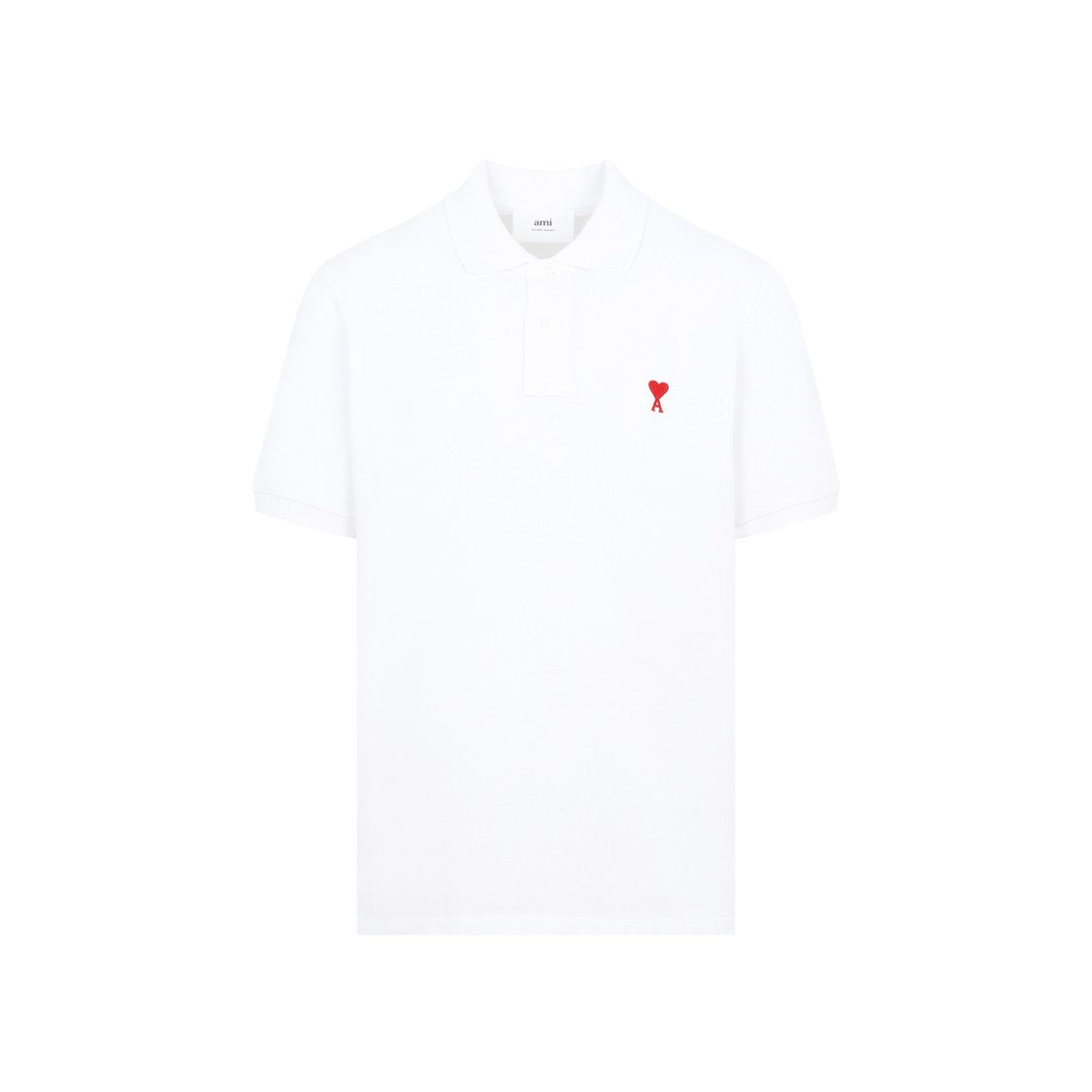 Ami Paris White Polo Shirt With Logo Embroidery