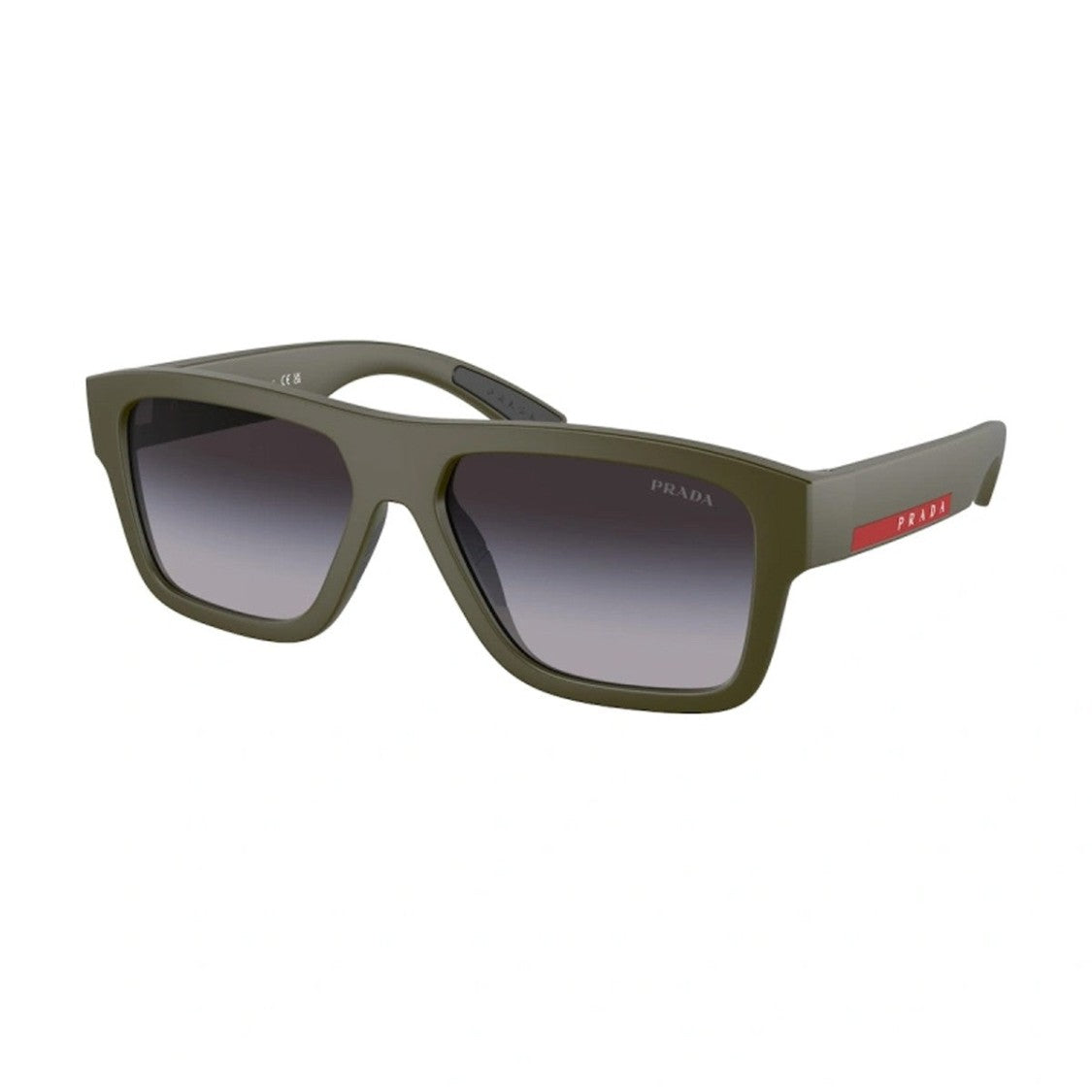 Prada Linea Rossa Military Green Ps04zs Propionate Rectangular Sunglasses