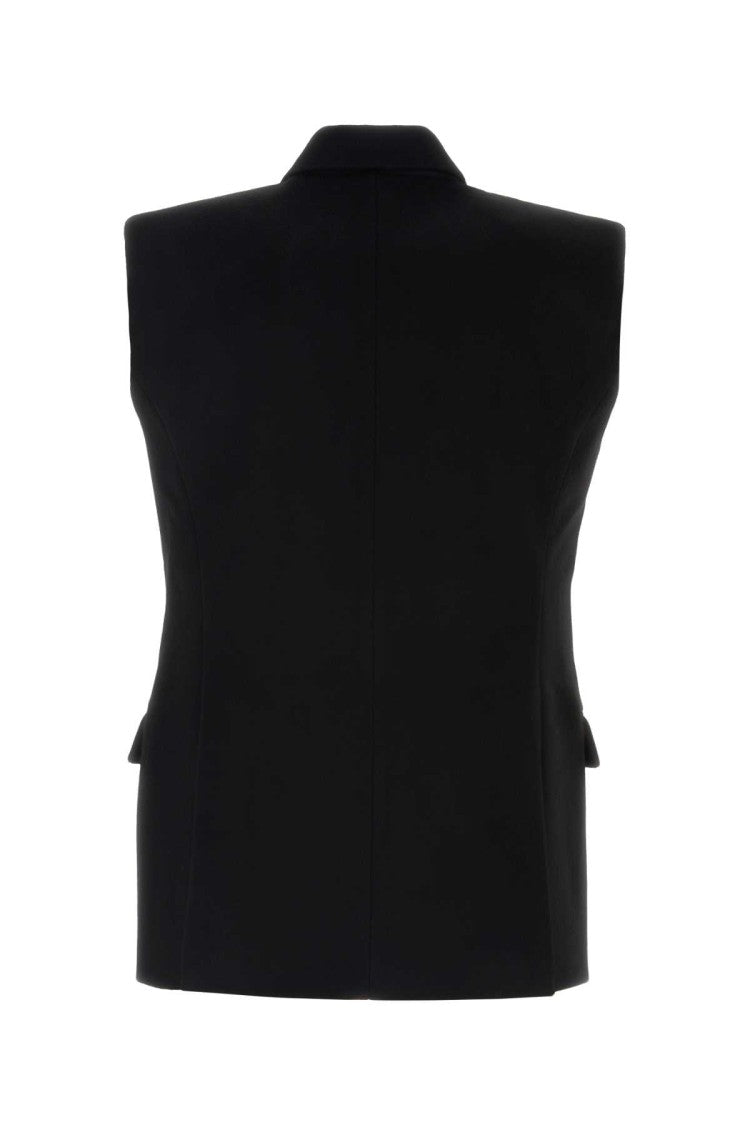 Vtmnts Black Wool Sleeveless Blazer