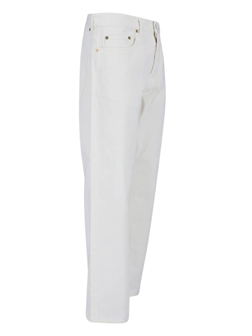 Golden Goose Straight-Leg White Jeans With Five-Pocket Design