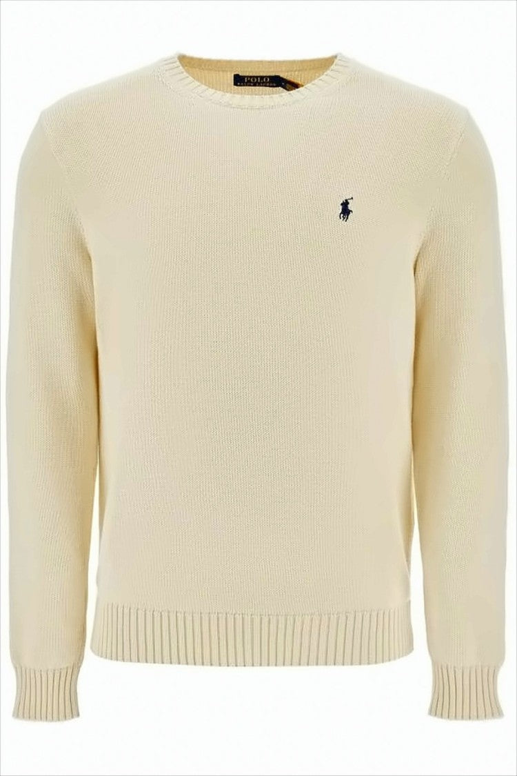 Polo Ralph Lauren Ribbed Crewneck Sweater With Minimalist Embroidery