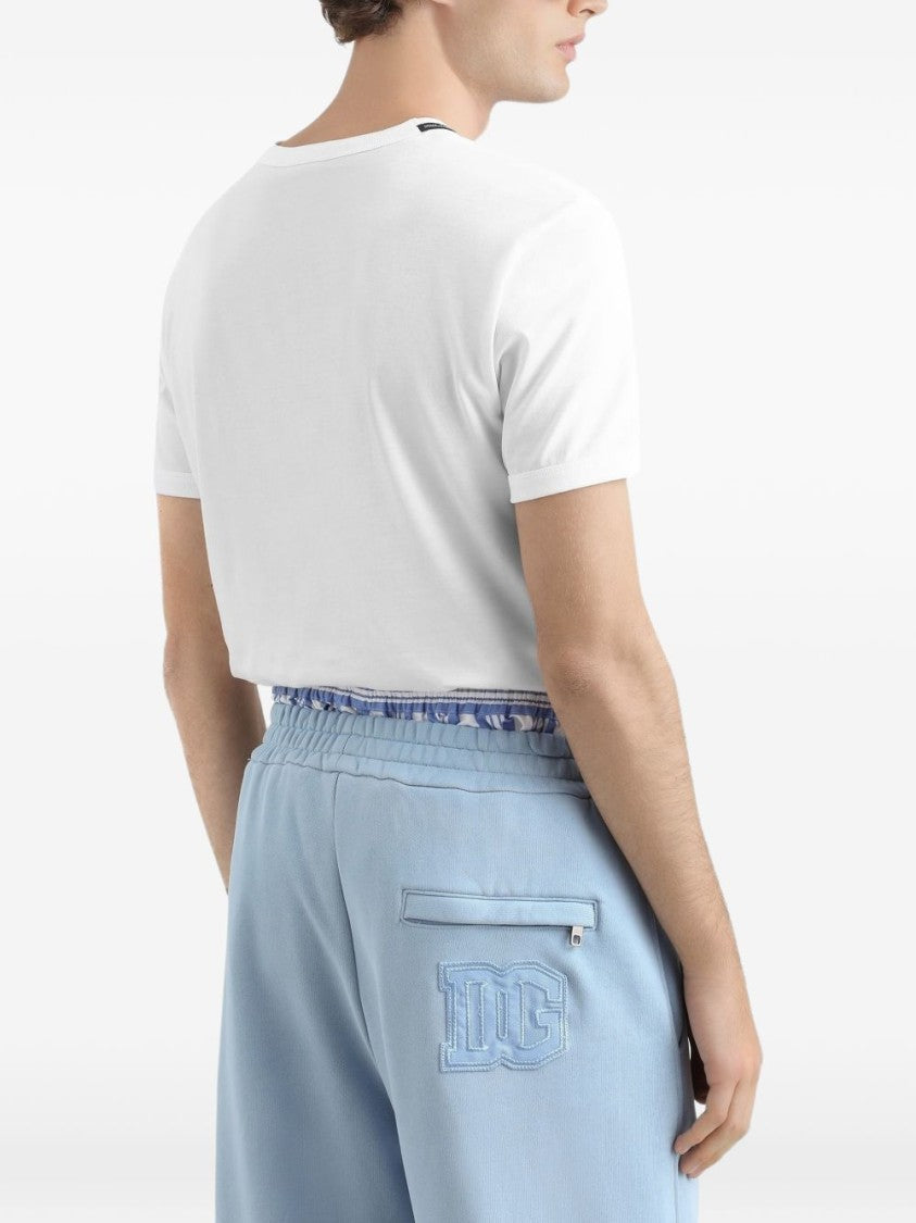 Dolce & Gabbana White Logo Appliqué T-Shirt