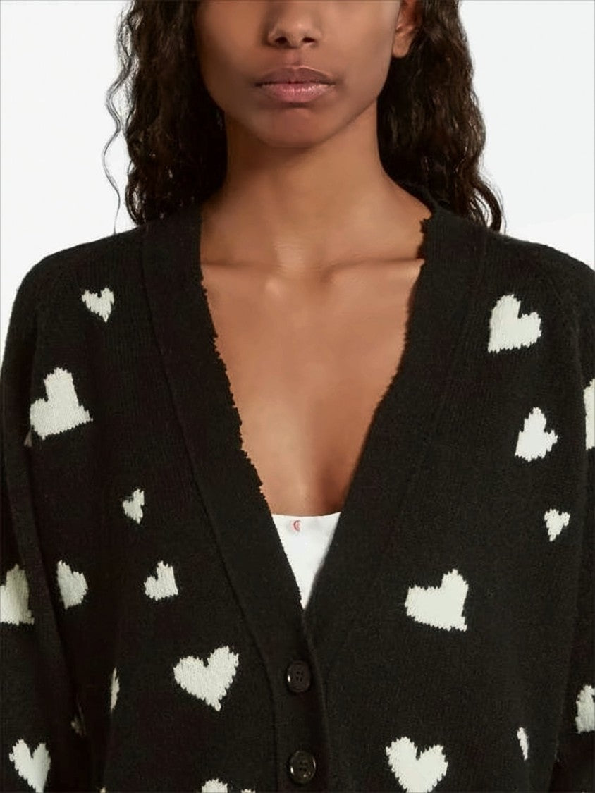 Marni Heart-Patterned Alpaca-Wool Cardigan