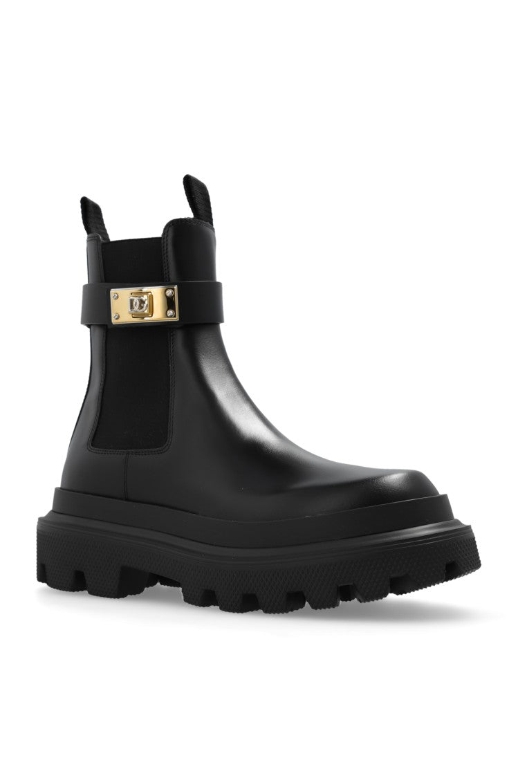 Dolce & Gabbana Black Calf Leather Chelsea Boots
