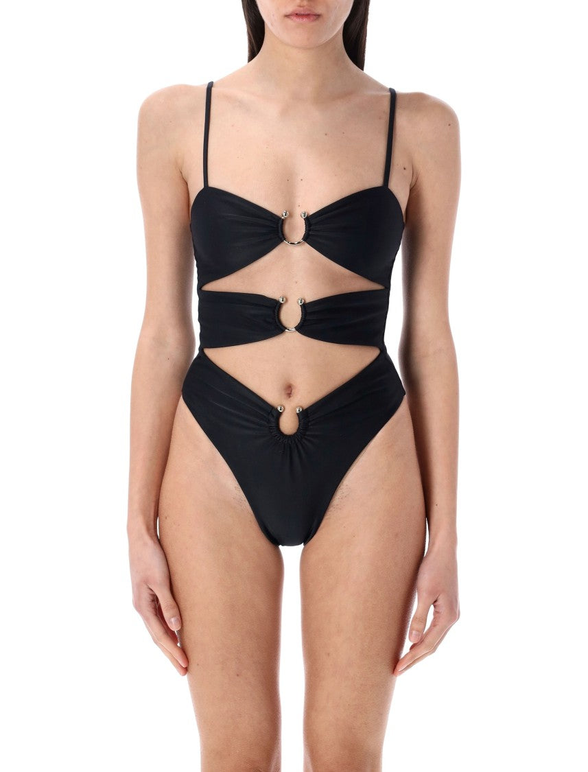 Swim By Di One-Piece Swimsuit With Adjustable Straps And Brass Accents