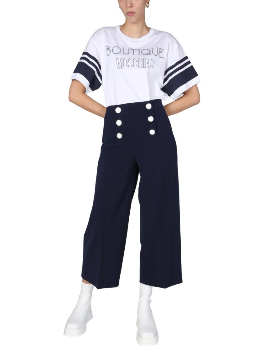 Boutique Moschino Cropped Wide Leg Trousers