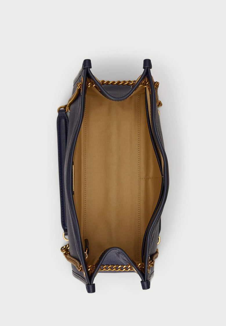 Lauren Ralph Lauren Navy Blue Brdly Medium Cotton Bag