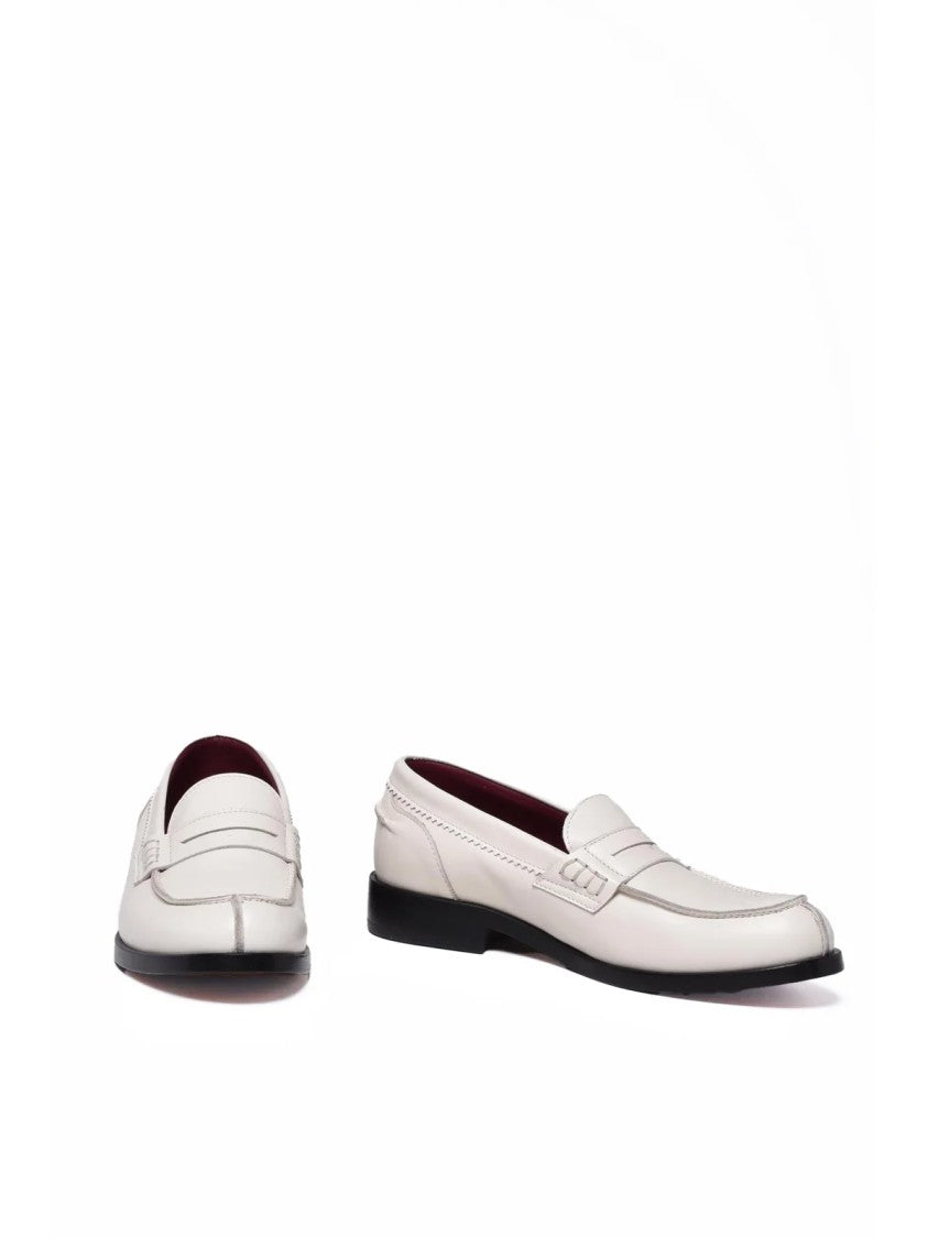 Seboy S White Refined Leather Loafers