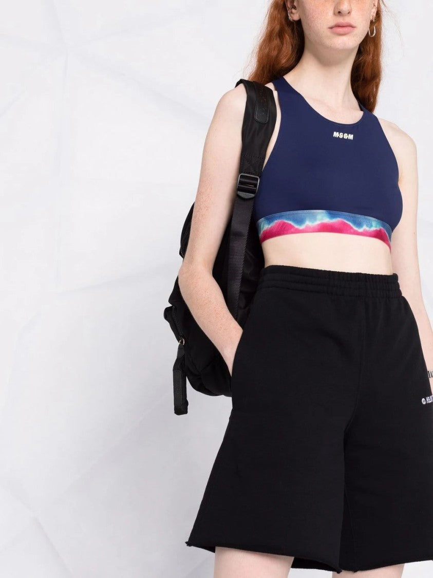 Msgm Tie-Dye Print Sports Bra