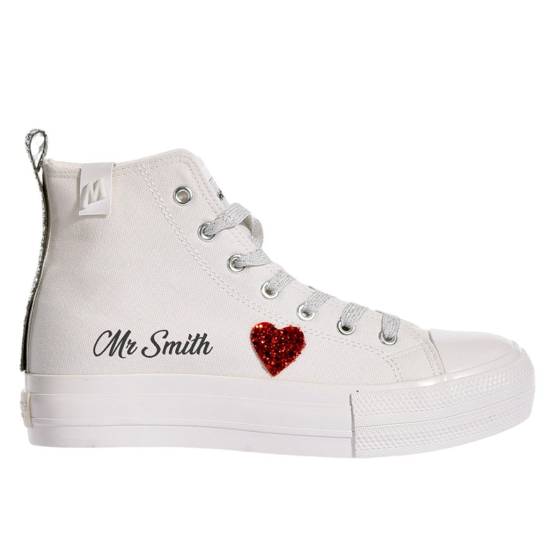 Mimanera White Wedding Personalized Handcrafted Platform Sneakers