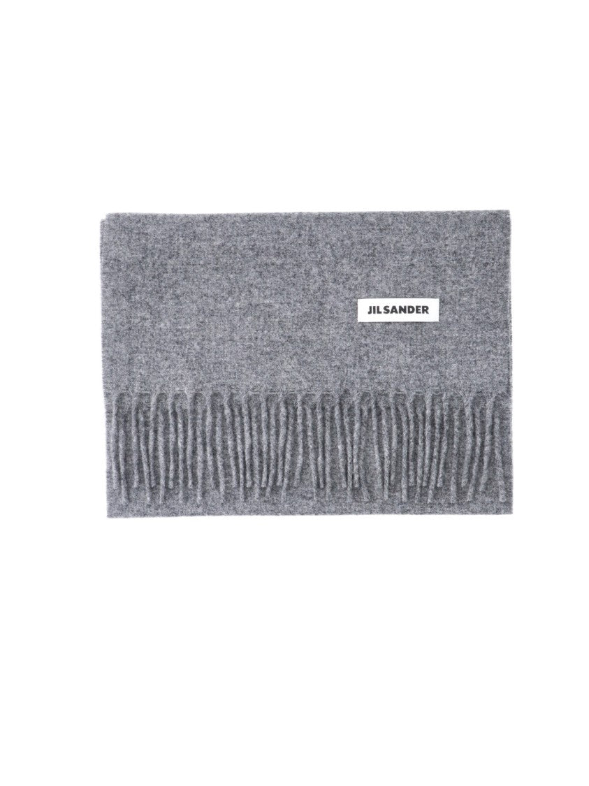 Jil Sander Rectangular Virgin Wool Scarf With Subtle Logo Detail