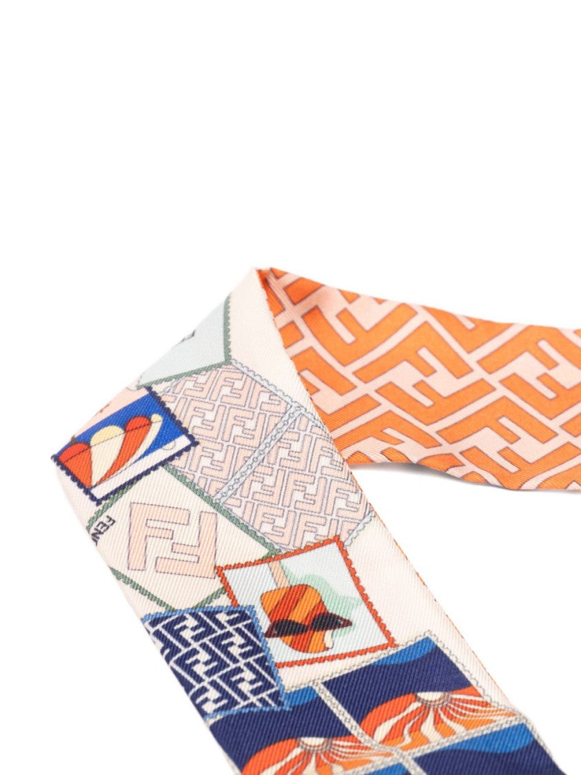 Fendi Multicolor Long Dual-Sided Geometric Scarf