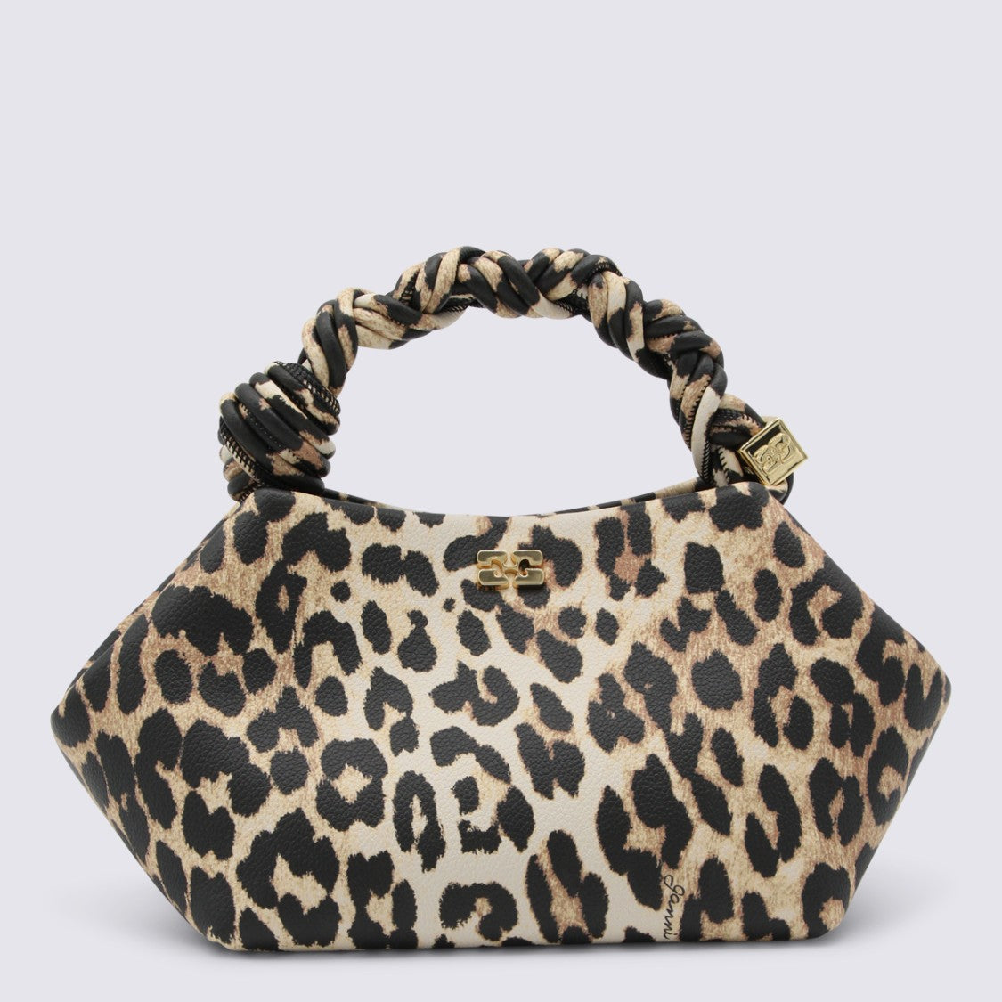 Ganni Leopard Top Handle Bag