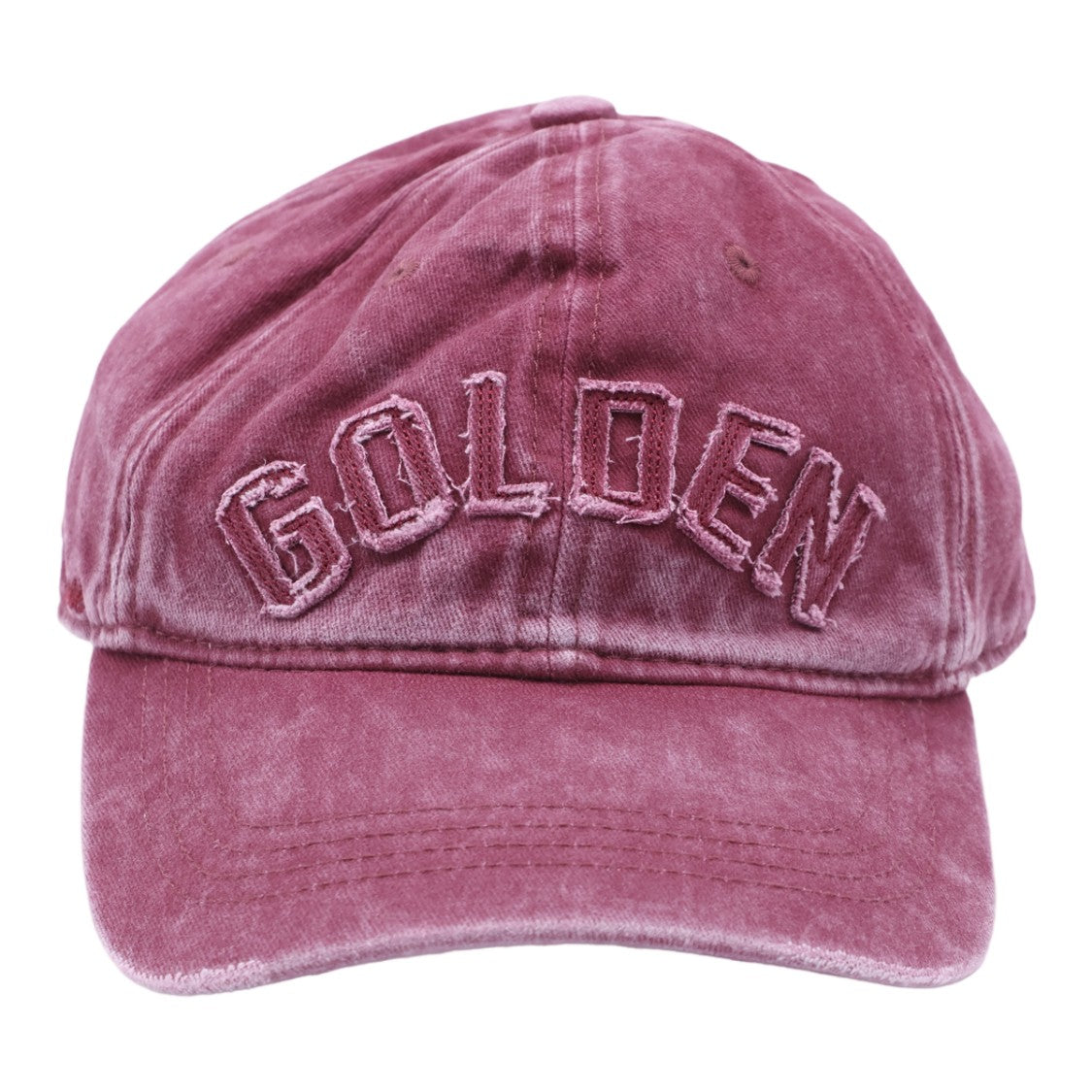 Golden Goose Vintage-Inspired Pink Hat With Embroidered Text