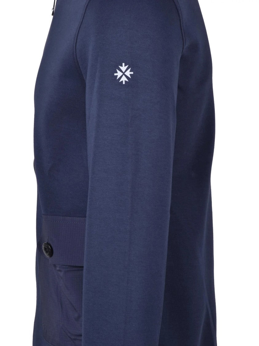 Sunstripes Zip Hoodie With High Collar And Practical Pockets