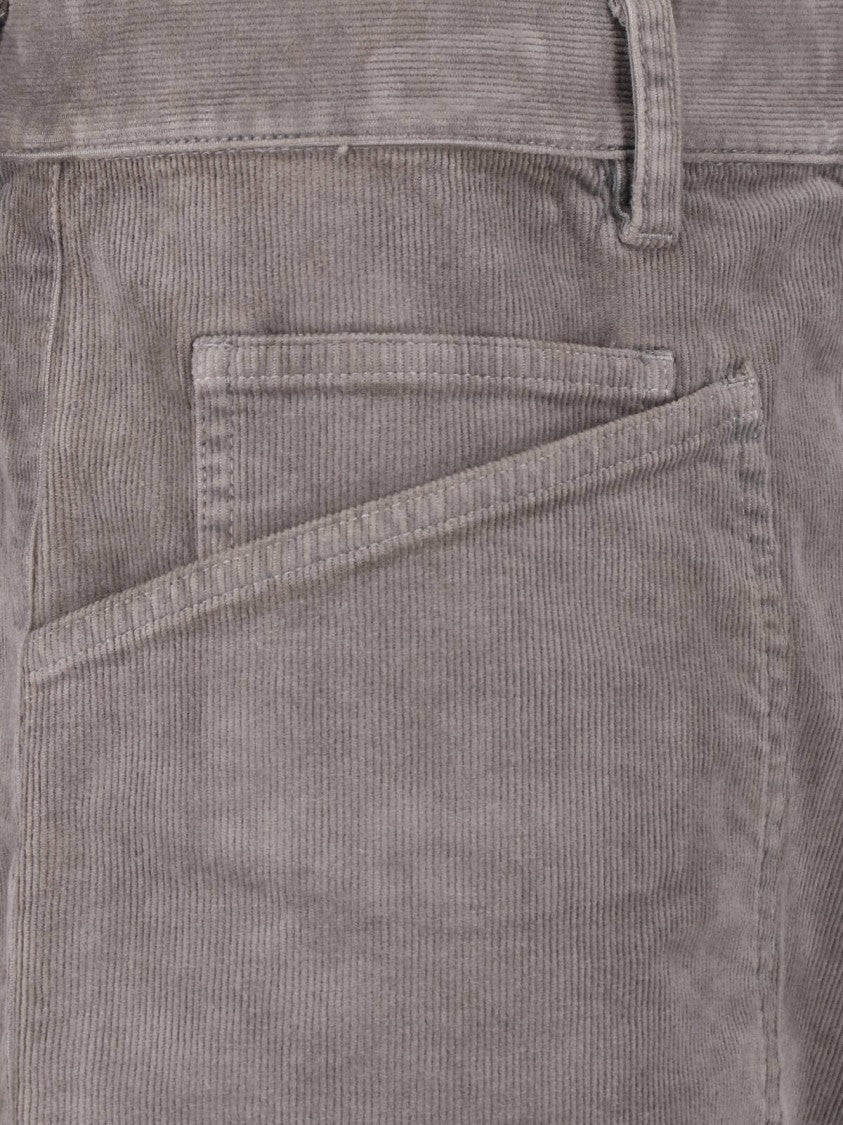 Nili Lotan Grey Shon Rounded-Leg Cotton Pants