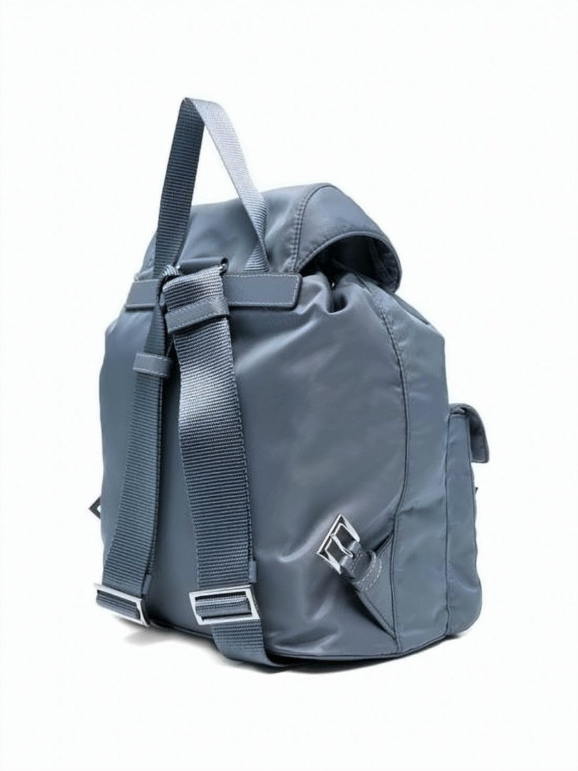 Prada Compact Blue Nylon Backpack
