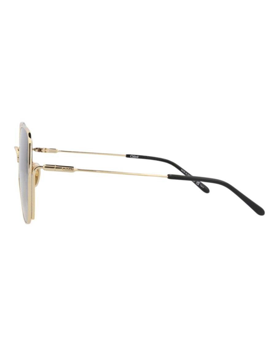 Chloé Square-Frame Metal Sunglasses