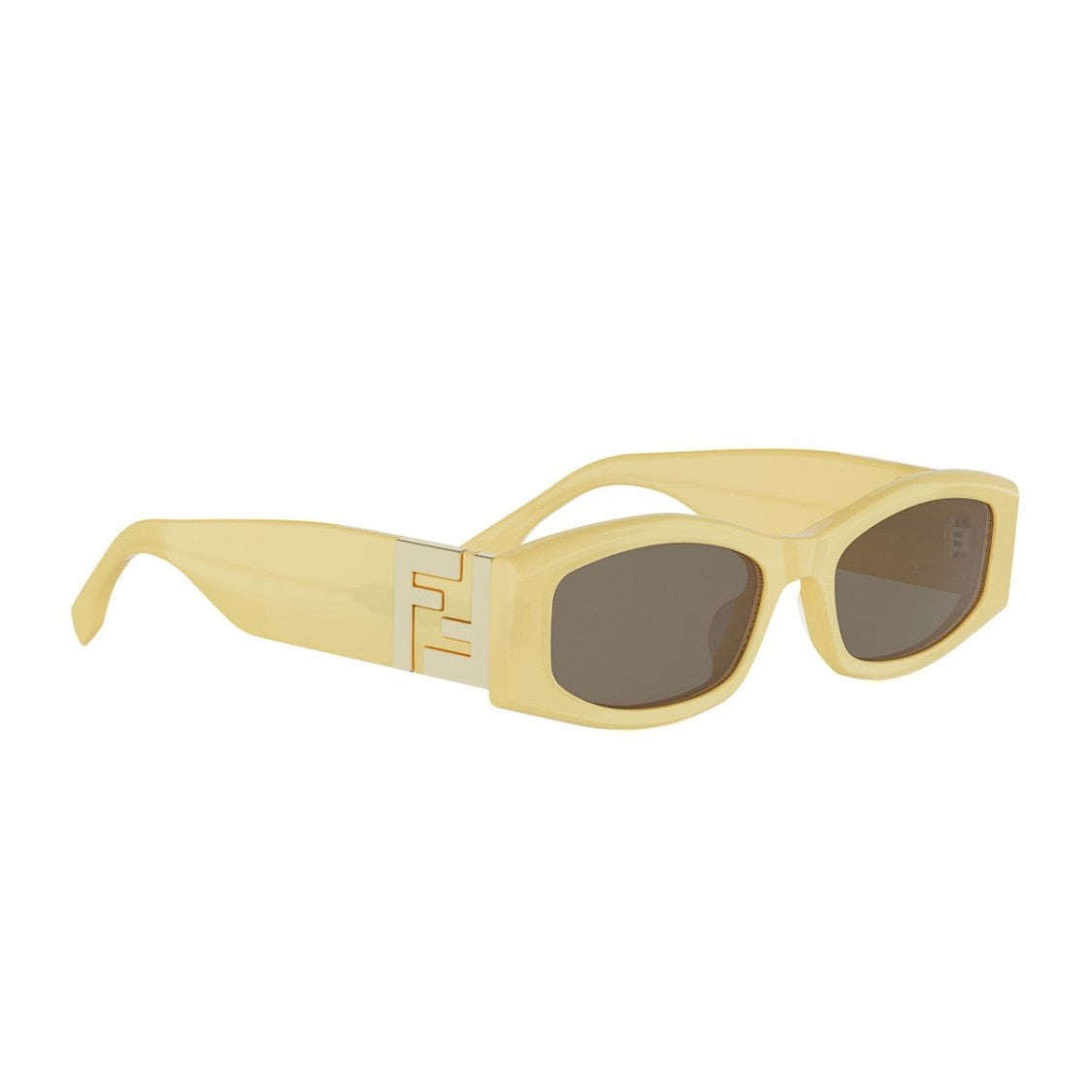 Fendi Yellow Forever Fendi Acetate Rectangular Sunglasses