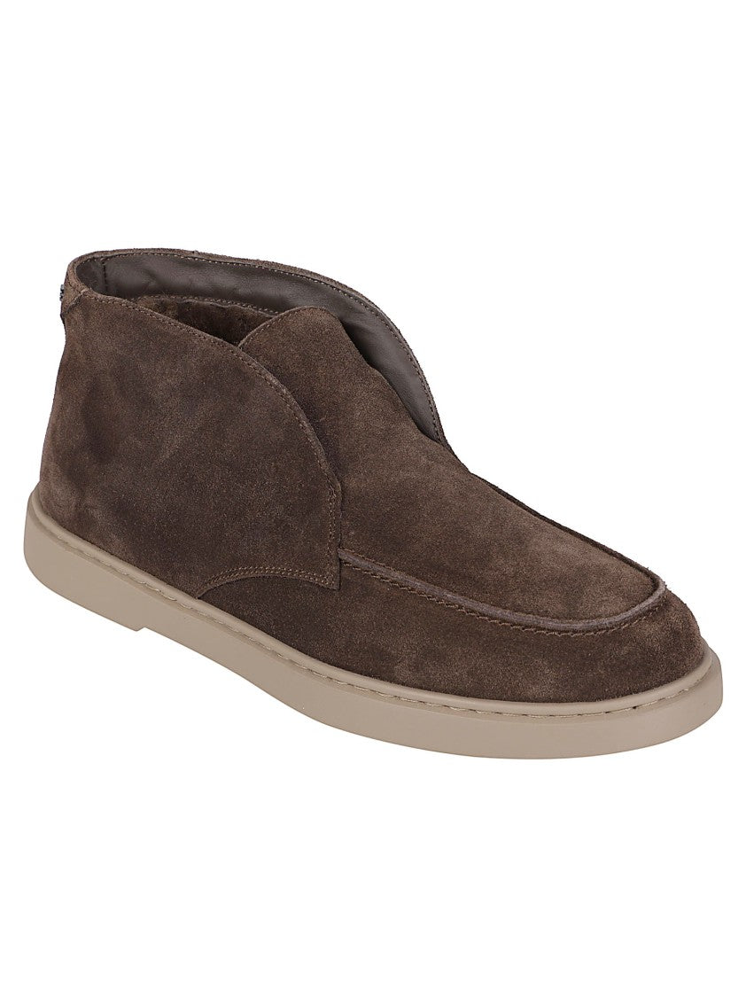 Baldinini Brown Suede Minimalist Ankle Boots