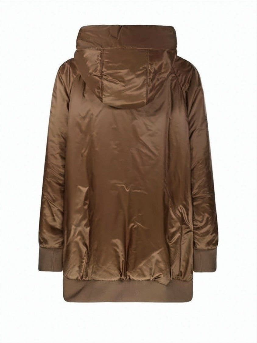 Max Mara Brown Hooded Casual Jacket With Padded Finish