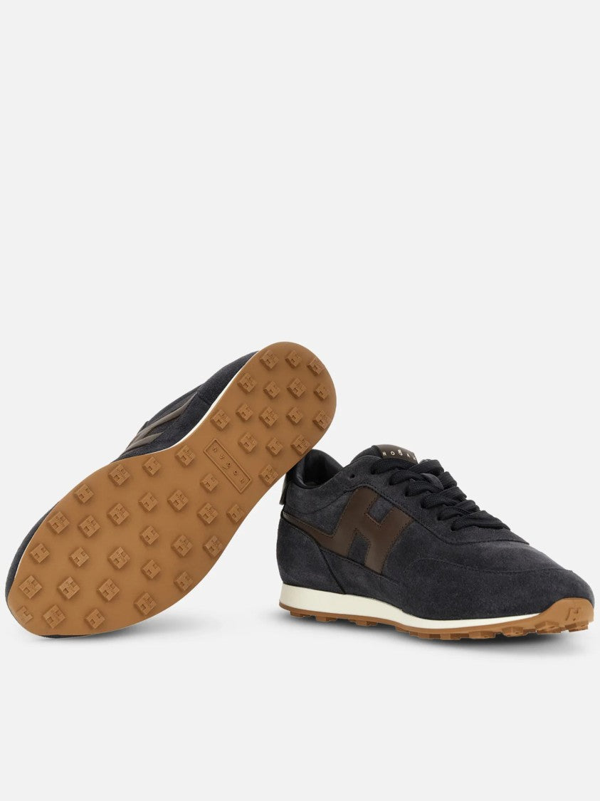 Hogan Low-Top Sneakers With Dark Suede Upper