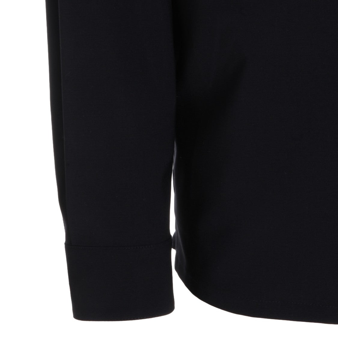 Canali Black Jacket With Stand Collar And Chest Pocket