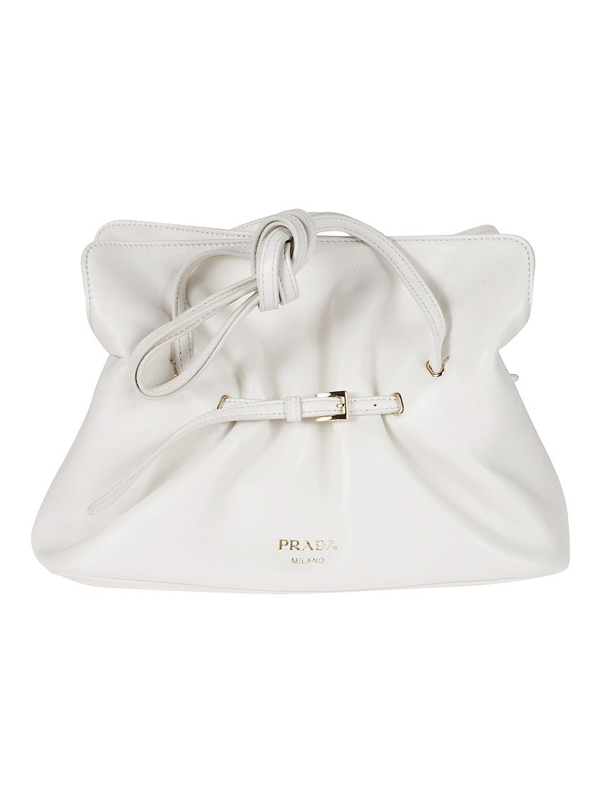 Prada Gathered Design Handbag With Knotted Strap Detail